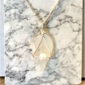 93. Frosted sea glass necklace